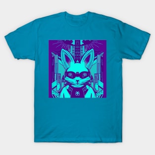 Green retro style cyberpunk rabbit T-Shirt